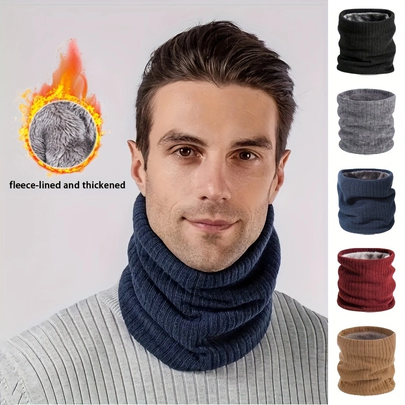 Neck Gaiter Fleece - Warm Knitted Scarf Thermal Thickened Fleece