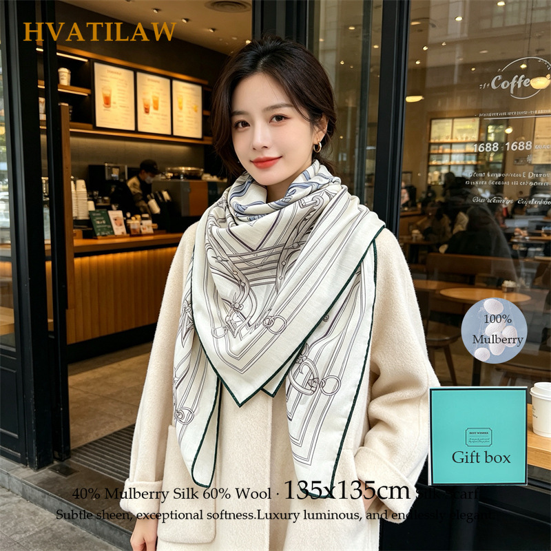40% Silk 60% Wool Scarf 135x13 - Shawl Wrap Winter recensione e prezzo