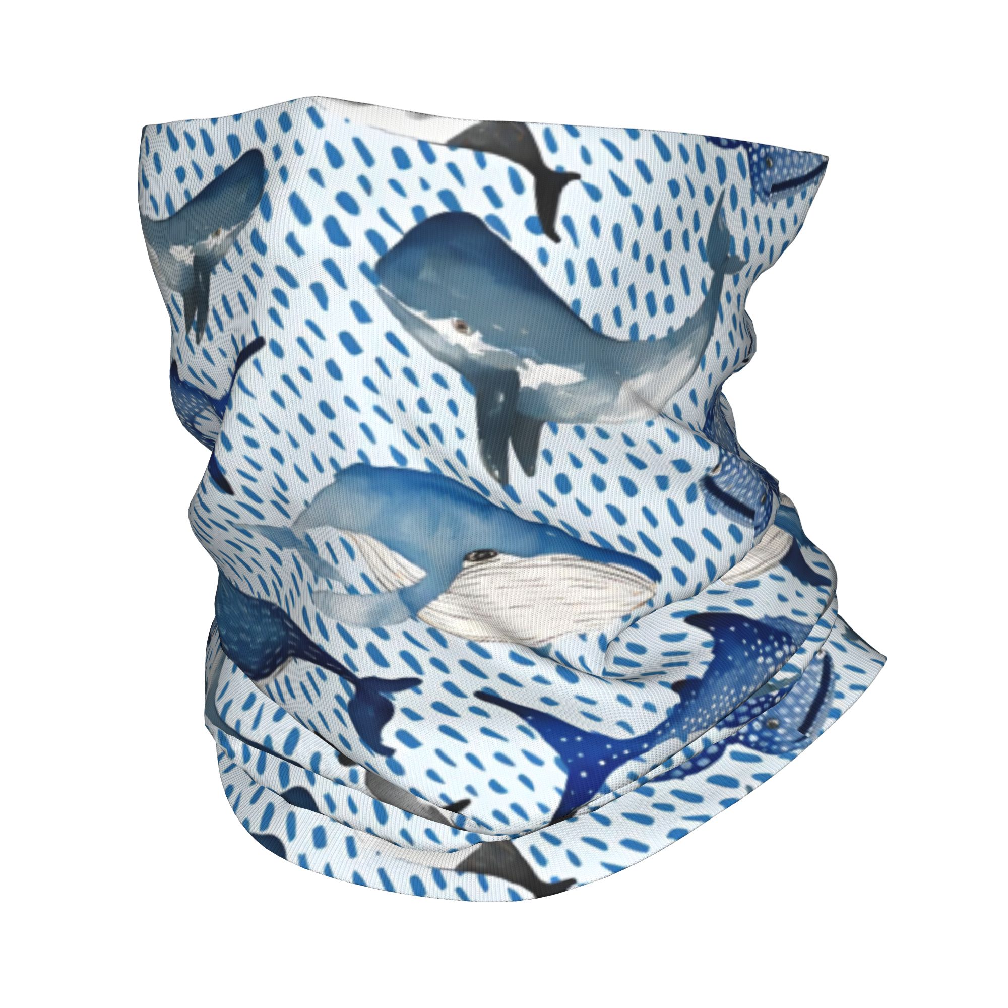 Custom Blue Watercolour Shark  - Neck Gaiter Fleece recensione e prezzo