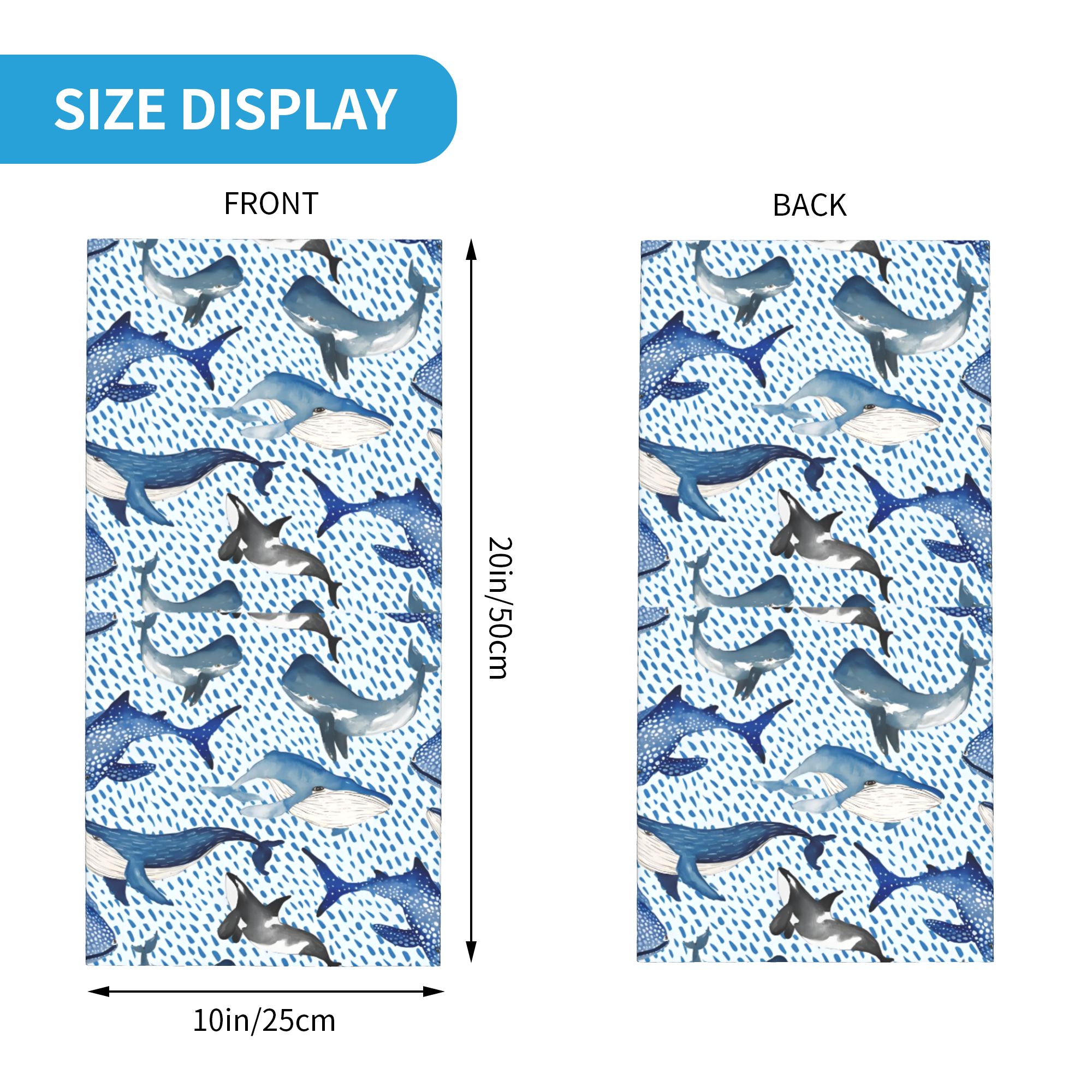Custom Blue Watercolour Shark  - Neck Gaiter Fleece recensione e prezzo