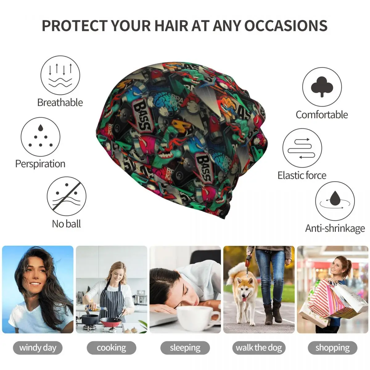 Urban Pattern Hip Hop Graffiti - Knit Beanie Hat Warm recensione e prezzo