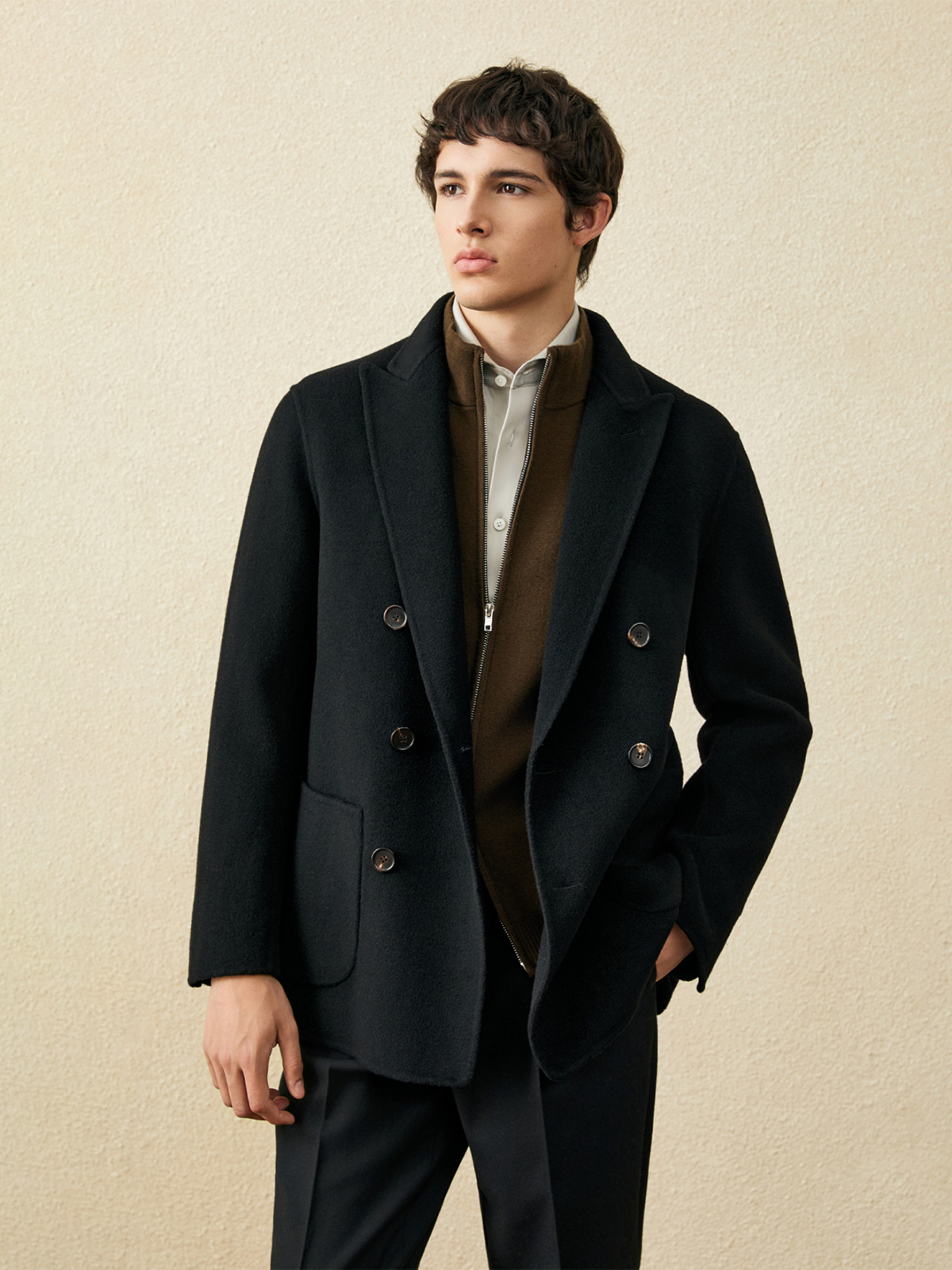 Men‘s 100% Wool Short Coat | B - Wool Coat Peacoat recensione e prezzo