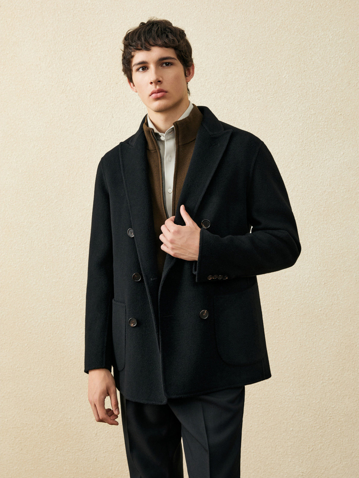Men‘s 100% Wool Short Coat | B - Wool Coat Peacoat recensione e prezzo
