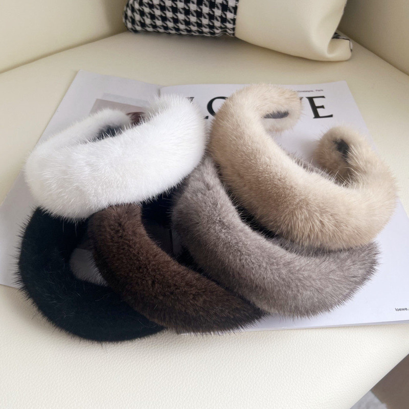Real Mink Fur Headband Natural - Winter Headband Fleece recensione e prezzo
