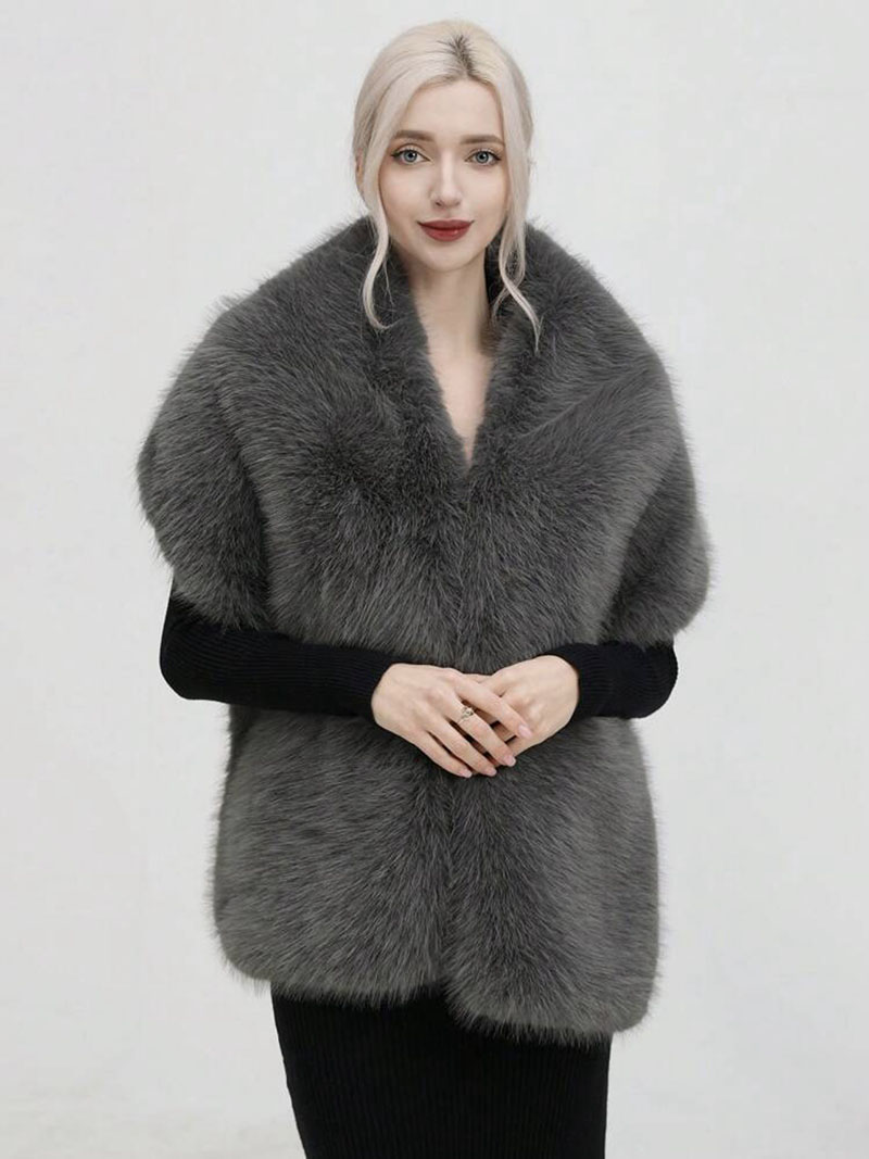 Fashion Luxury Faux Fox Fur Sh - Shawl Wrap Winter recensione e prezzo