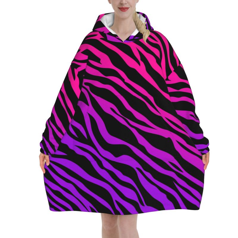 Zebra Stripe Print Wearable Bl - Sherpa Hoodie Fleece recensione e prezzo