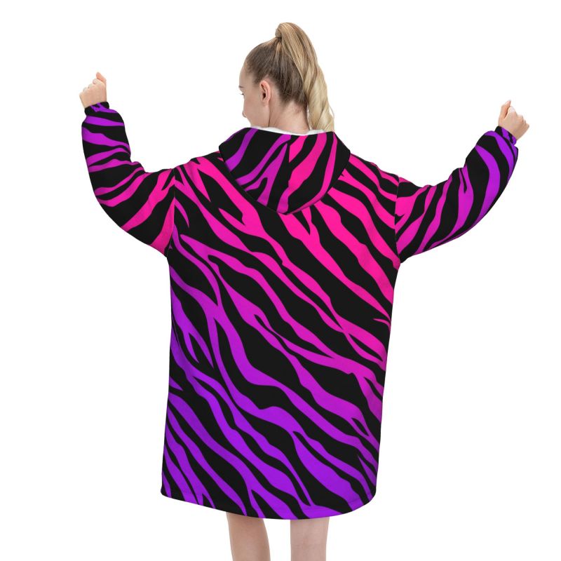 Zebra Stripe Print Wearable Bl - Sherpa Hoodie Fleece recensione e prezzo