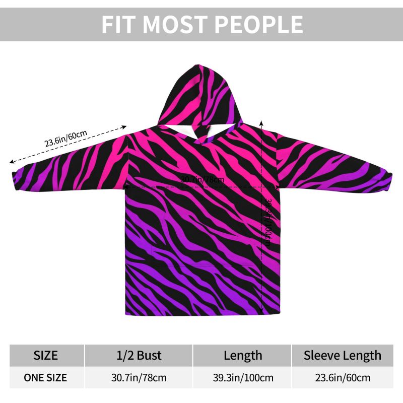 Zebra Stripe Print Wearable Bl - Sherpa Hoodie Fleece recensione e prezzo