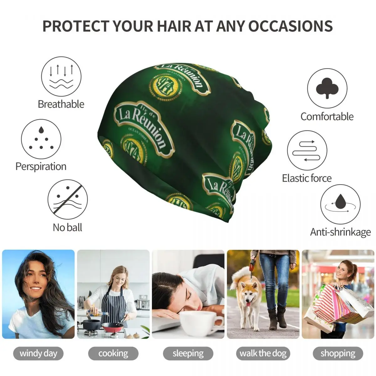 974 Reunion Island Flag Bandan - Knit Beanie Hat Warm recensione e prezzo