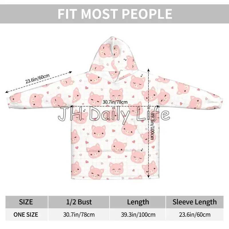 Cartoon Pigs Wearable Flannel  - Sherpa Hoodie Fleece recensione e prezzo