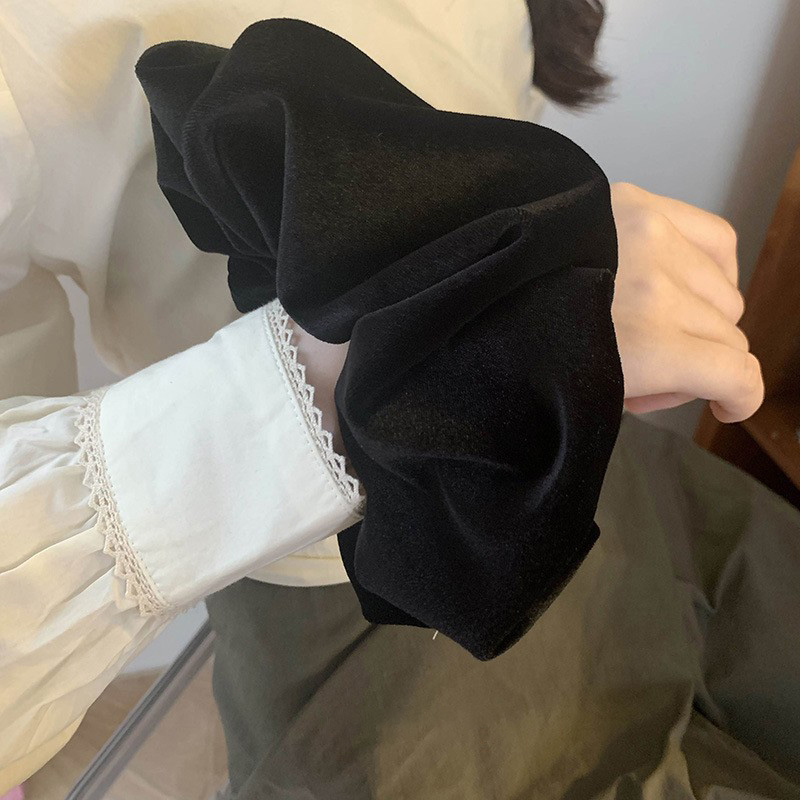 Oversize Black Velvet Scrunchi - Winter Headband Fleece recensione e prezzo