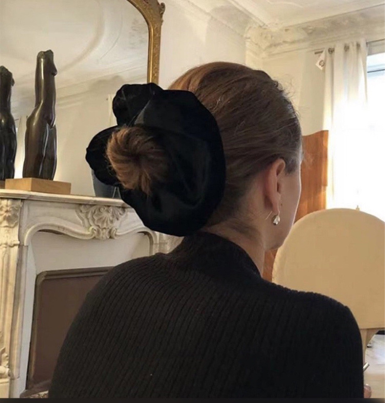 Oversize Black Velvet Scrunchi - Winter Headband Fleece recensione e prezzo