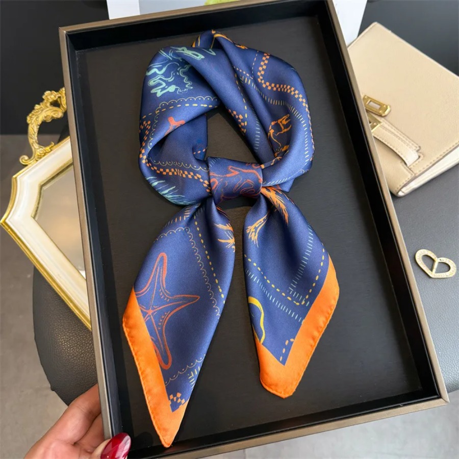 Blue Print Silk Square Scarf W - Shawl Wrap Winter recensione e prezzo